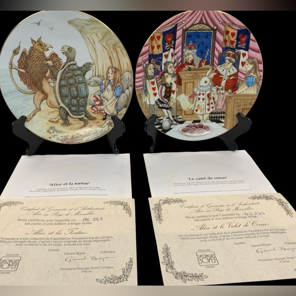 Limoges,  Alice in Wonderland collection Limited Edition, Plate #7 and #8 - Picture 16 of 16